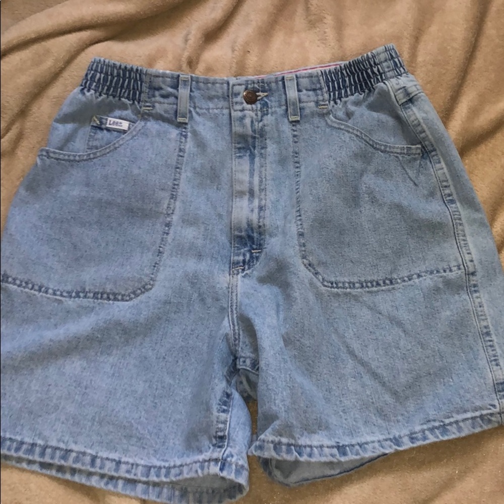 Light washed jean shorts